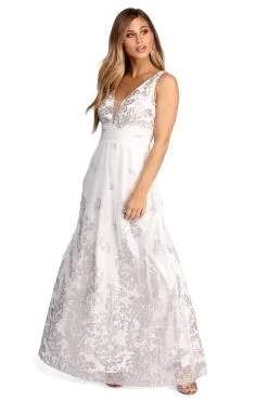 Windsor. Sadie Lace Up Glitter Ball Gown