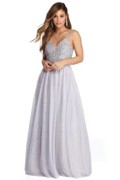Windsor. Rose Formal Lace And Pearl Ball Gown
