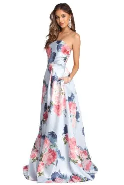 Windsor. Adaline Strapless Floral Ball Gown