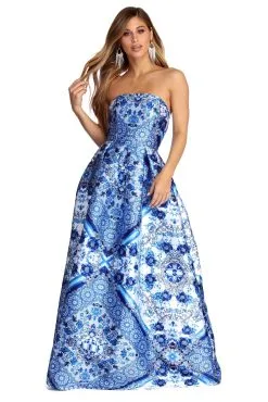 Windsor. Ari Bohemian Floral Satin Ball Gown
