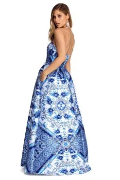 Windsor. Ari Bohemian Floral Satin Ball Gown -Formal Dresses Online Shop 05004 0508 3 1