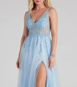 Windsor. Merritt Formal V-Neck Tulle Ball Gown -Formal Dresses Online Shop 05005 0069 4