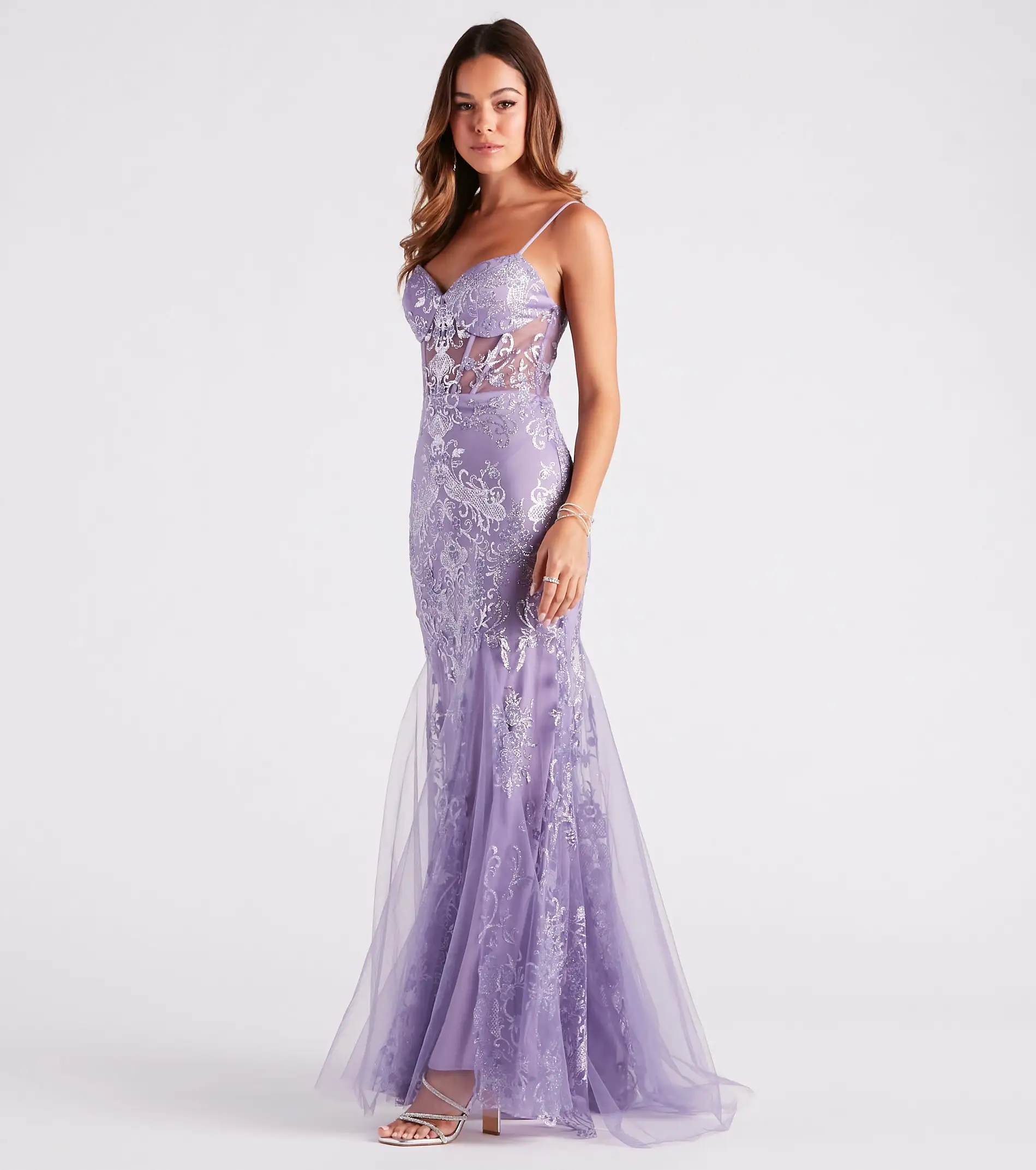Windsor. Keria Formal Glitter Lace Mermaid Dress 9 Windsor. Keria Formal Glitter Lace Mermaid Dress - Image 7