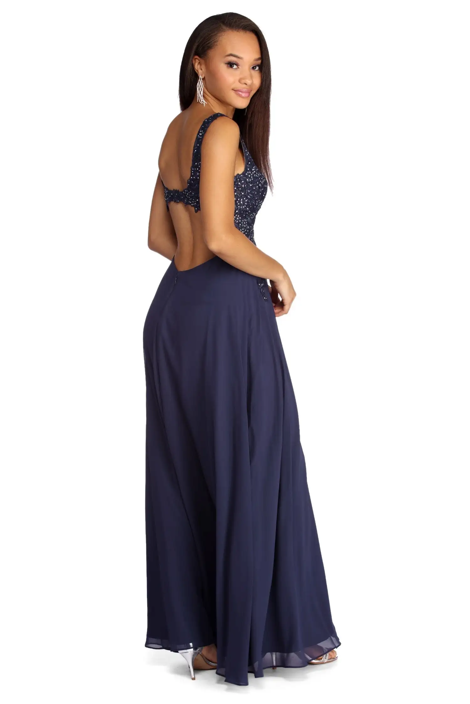 Windsor. Amina Formal High Slit Chiffon Dress 5 Windsor. Amina Formal High Slit Chiffon Dress - Image 3