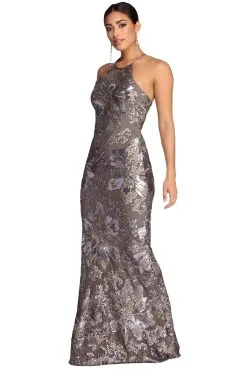 Windsor. Aaliyah Formal Sequin Open Back Dress