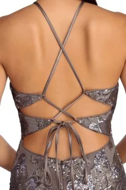 Windsor. Aaliyah Formal Sequin Open Back Dress -Formal Dresses Online Shop 05005 0477 5