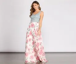 Windsor. Kendra Two Piece Lace & Chiffon Dress