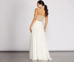 Windsor. Magnolia Two Piece Scallop Lace Glitter A-Line Dress -Formal Dresses Online Shop 05006 0140 2