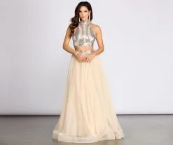 Windsor. Via Two Piece High Neck Tulle Dress