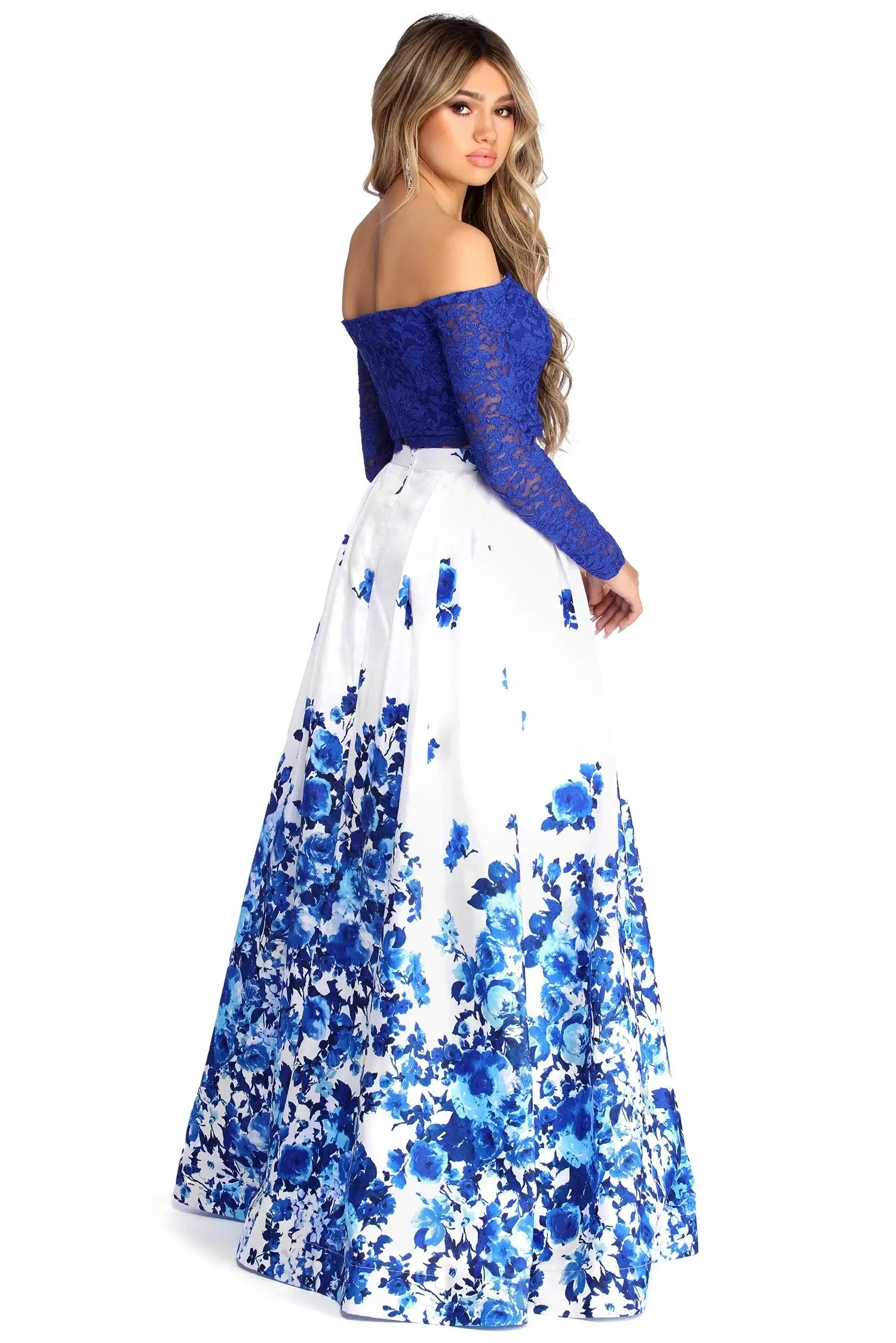 Windsor. Aline Formal Floral Two Piece Dress 5 Windsor. Aline Formal Floral Two Piece Dress - Image 3
