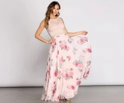 Windsor. Grace Two Piece Lace & Chiffon Dress