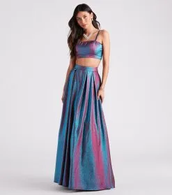 Windsor. Bonnie Formal Metallic Two-Piece A-Line Dress