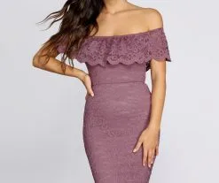 Windsor. Stunner In Lace Midi Dress -Formal Dresses Online Shop 05101 0113 2