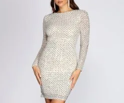 Windsor. Diamond Dreams Sequin Mini Dress -Formal Dresses Online Shop 05101 0179 2