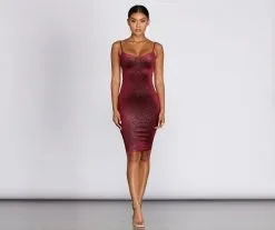 Windsor. Sweetheart Velvet Glitter Midi Dress