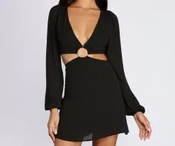 Windsor. O-Ring Waist Cut Out Mini Dress -Formal Dresses Online Shop 05101 0241 3