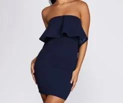 Windsor. Flirty Ruffle Mini Dress -Formal Dresses Online Shop 05101 0247 3 51f18b57 2cf4 47f6 b8fb d2f13147a271