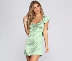 Windsor. Sweetheart In Satin Mini Dress