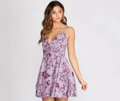 Windsor. Floral Flaunt Chiffon Skater Dress