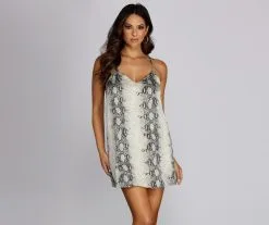 Windsor. Snake Print A-Line Mini Dress