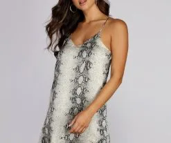 Windsor. Snake Print A-Line Mini Dress -Formal Dresses Online Shop 05101 0383 4