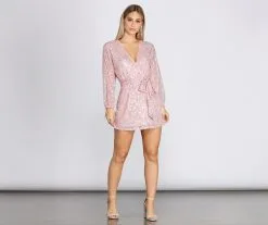 Windsor. Sequin Dreams Wrap Mini Dress -Formal Dresses Online Shop 05101 0456 3