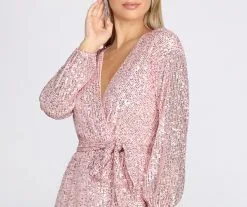Windsor. Sequin Dreams Wrap Mini Dress -Formal Dresses Online Shop 05101 0456 4