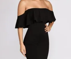 Windsor. Crepe Off Shoulder Fold Over Midi Dress -Formal Dresses Online Shop 05101 0474 3 b06f887d 28b6 49a3 9ad4 c81ee11dbf14