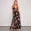 Windsor. Pop Of Floral Mesh Maxi Dress