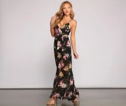 Windsor. Pop Of Floral Mesh Maxi Dress -Formal Dresses Online Shop 05101 0544 4