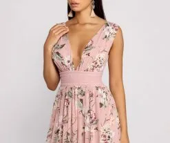 Windsor. Floral Beauty Sleeveless Chiffon Maxi Dress -Formal Dresses Online Shop 05101 0596 3