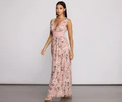 Windsor. Floral Beauty Sleeveless Chiffon Maxi Dress -Formal Dresses Online Shop 05101 0596 4