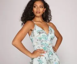 Windsor. Romanced By Ruffles Chiffon Floral Dress -Formal Dresses Online Shop 05101 0648 3