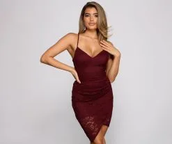 Windsor. Lace Beauty Asymmetrical Mini Dress