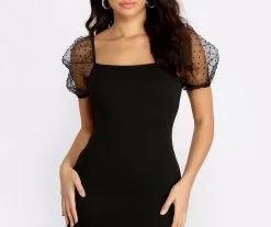 Windsor. Little Bit Of Drama Puff Sleeve Mini Dress -Formal Dresses Online Shop 05101 0734 3