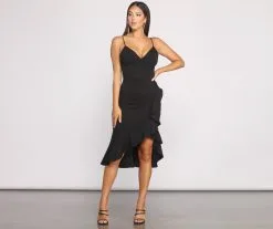 Windsor. Bring The Flair Crepe Ruffled Dress