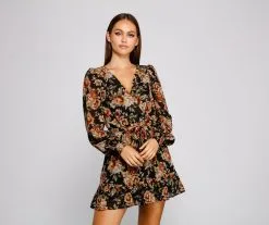 Windsor. Ruffled Romance Floral Skater Dress