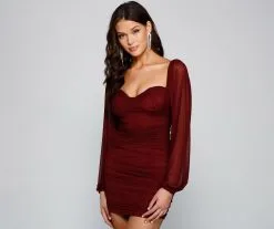 Windsor. Elevated Glam Ruched Mini Dress