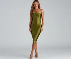 Windsor. Sleek Trendsetter Halter Midi Dress
