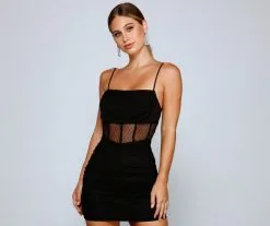 Windsor. Sheer And Stunning Corset Mini Dress