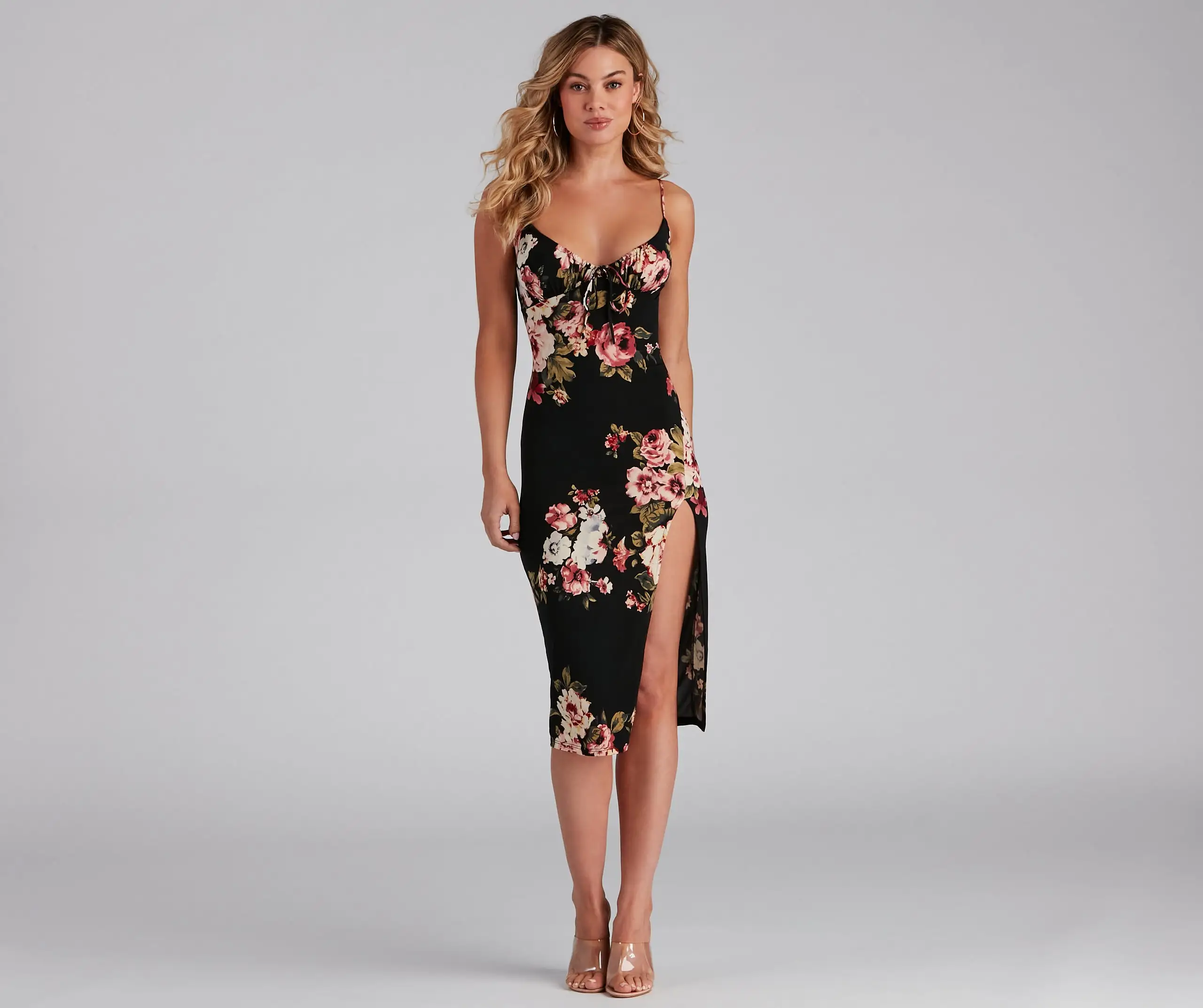 Windsor. Floral Feels Scoop Neck Strappy Midi Dress 3 Windsor. Floral Feels Scoop Neck Strappy Midi Dress