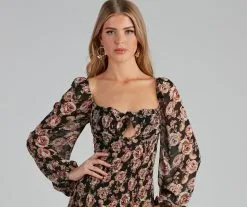 Windsor. Show Your Floral Smocked Chiffon Dress 9 Windsor. Show Your Floral Smocked Chiffon Dress -Formal Dresses Online Shop 05101 1378 4