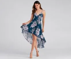 Windsor. Sugar And Spice Floral High-Low Dress