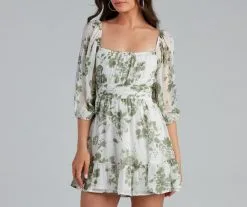 Windsor. Sunday Girl Floral Chiffon Skater Dress -Formal Dresses Online Shop 05101 1425 4