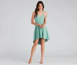 Windsor. Go With The Flow High-Low Crepe Dress -Formal Dresses Online Shop 05101 1479 4