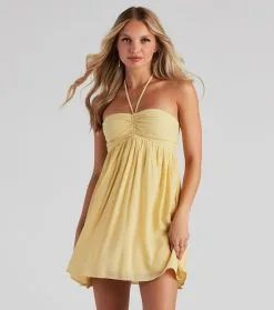 Windsor. Feel The Sun Halter Sweetheart Skater Dress