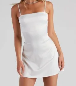 Windsor. Simple And Sleek Satin Mini Dress 13 Windsor. Simple And Sleek Satin Mini Dress -Formal Dresses Online Shop 05101 1672 4