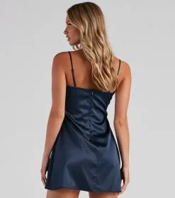 Windsor. Simple And Sleek Satin Mini Dress 16 Windsor. Simple And Sleek Satin Mini Dress -Formal Dresses Online Shop 05101 1675 3