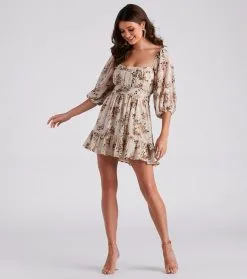 Windsor. Sunday Girl Floral Chiffon Skater Dress -Formal Dresses Online Shop 05101 1704 3