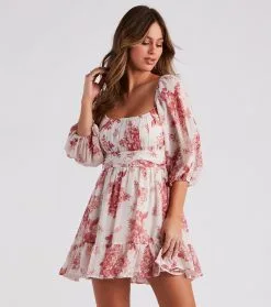 Windsor. Sunday Girl Floral Chiffon Skater Dress